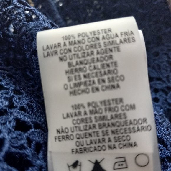 Elie Tahari Dress Blue Size 4 NWT Crochet Off Shoulder Tank Overlay MSRP $398 - Picture 12 of 14